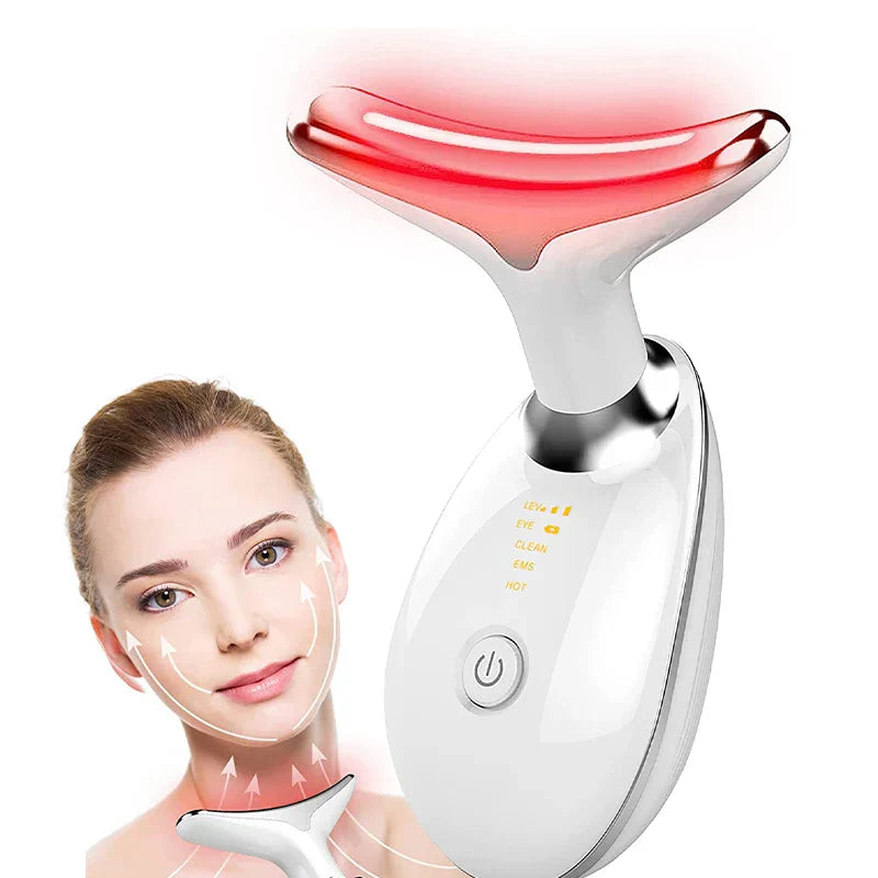 Massaggiatore Viso-Collo EMS con LED Antirughe